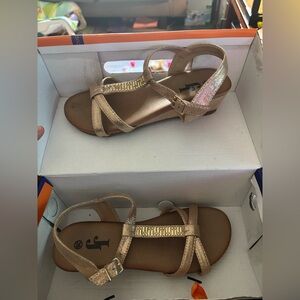 Metallic Gold Women's Strappy Sandals